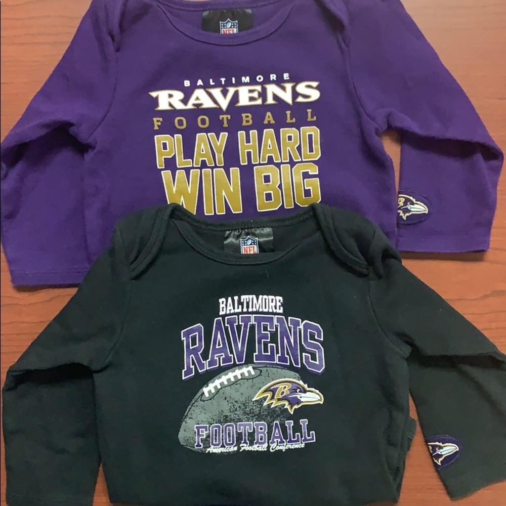 Baltimore Ravens long sleeve onesies